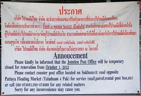 Thailand's slow Postal Services